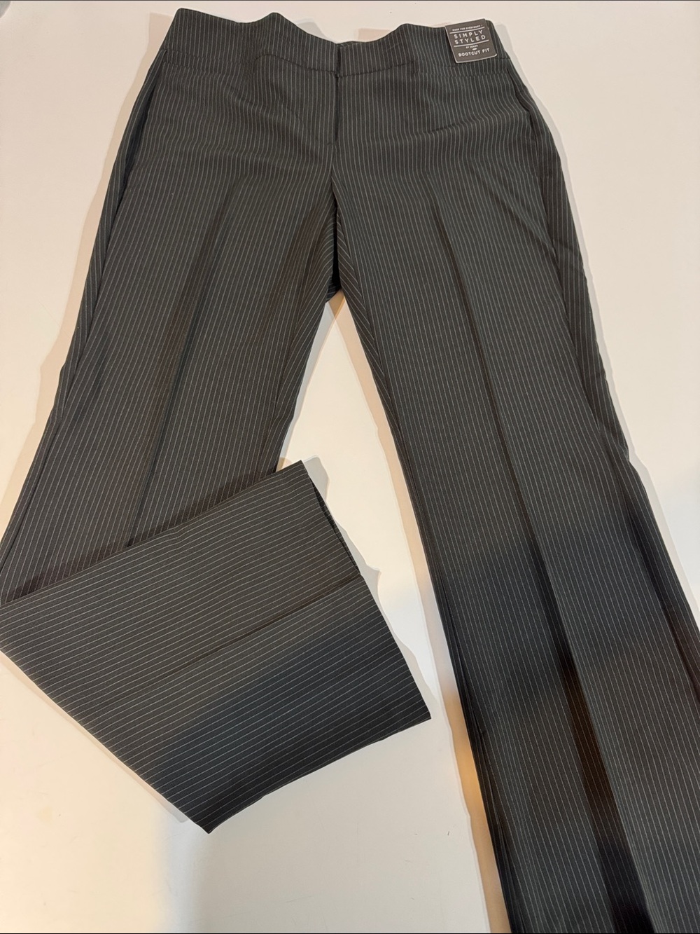 Simply Styled by Sears Black and White Pinstripe Bootcut Dress Pants size 6A